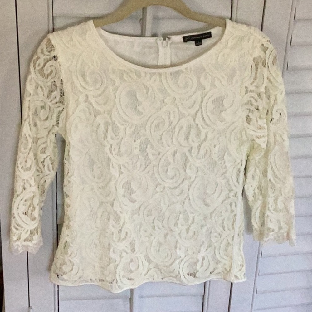 Cream lace dressy top
